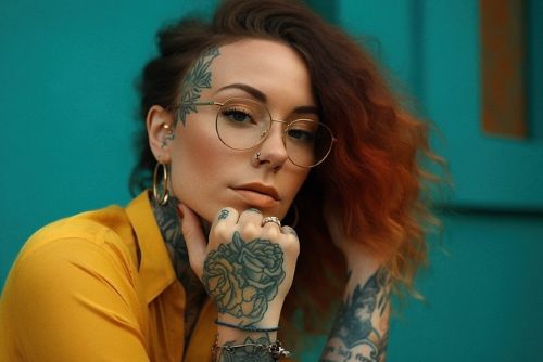 Hier haben wir ein Hintergrundbild mit einem Tattoomodel